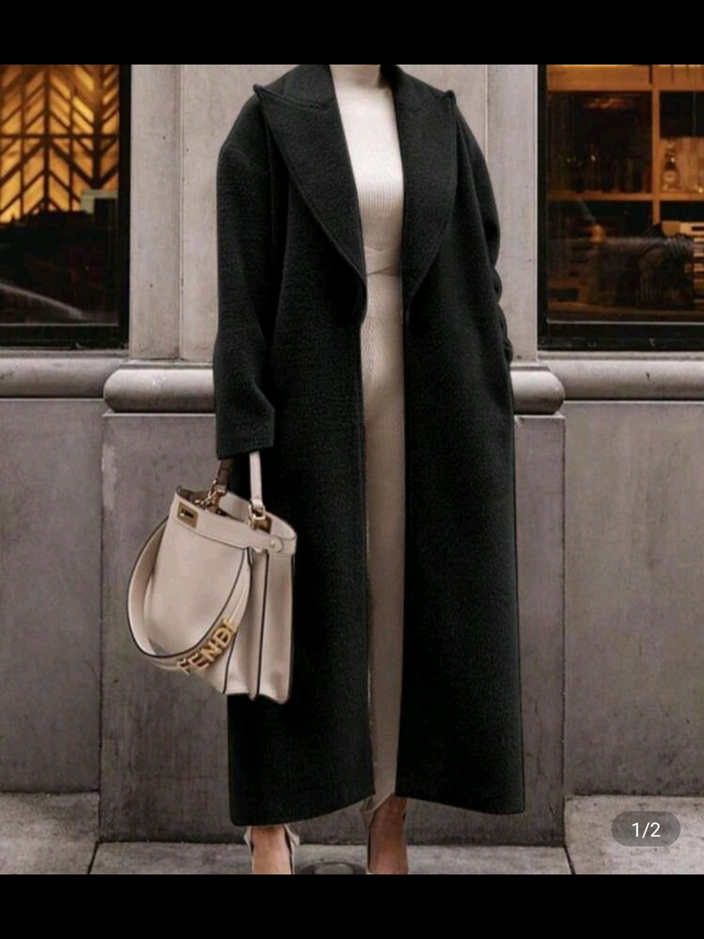 Classic Long Black Women’s Coat Lightweight
